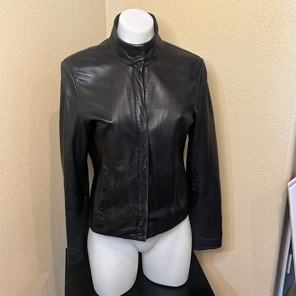 Kenneth Cole New York Jackets & Blazers - VTG  Black Motto Leather Jacket